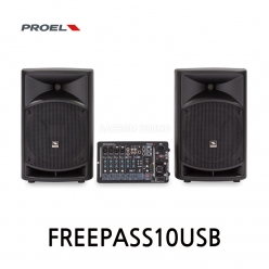 FREEPASS10USB Proel 정격출력 500W 8채널 믹서 10" 2웨이 스피커 올인원 포터블 사운드 시스템 STAGEPAS600i