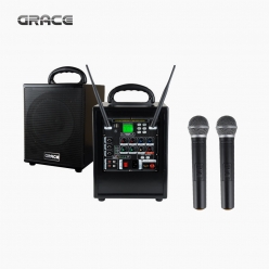 GRACE 그레이스 EG-180  이동식 휴대용 충전식 앰프 스피커 2채널 무선마이크세트