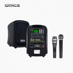 GRACE 그레이스 EG-116 이동식 휴대용 충전식 앰프 스피커 유선마이크 1채널 무선마이크세트