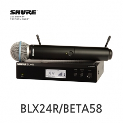 SHURE BLX24R/BETA58 BLX 1/2 랙 무선 핸드마이크 시스템 BETA58A 캡슐 적용