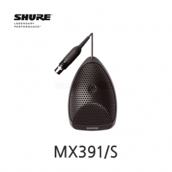 SHURE MX391/S 표면장착형 초지향성 바운더리 마이크 인라인프리앰프 포함 블랙