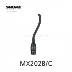 SHURE MX202B/C 걸이형 단일지향성 콘덴서 마이크 화이트 내장형 프리앰프 자바라 행잉 마이크