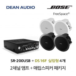 DEAN SR-200USB 소형 앰프 BOSE DS16F 실링 스피커 4개 세트 보스 음향패키지