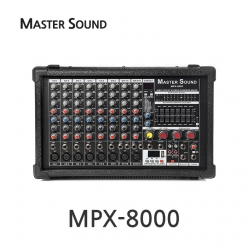 MASTER SOUND MPX-8000 오디오믹서 스테레오 파워드 믹서 2채널 400W 이펙터 내장