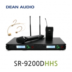 DEAN AUDIO SR-9200D 2채널 무선 핸드 헤드셋 마이크 리시버 UHF 900MHz 송신기 수신기 세트 강의용 공연용 행사용 교회 설교