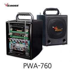 빅보스 VICBOSS PWA-760 200W 8인치 충전식 휴대용 앰프스피커 2CH