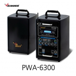 빅보스 VICBOSS PWA-6300 300W 충전식 휴대용 앰프스피커 1CH CD 케리어