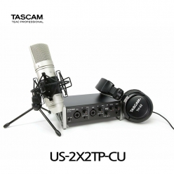 타스캠 US-2X2 US2X2TP 온라인방송 홈레코딩장비 마이크 오디오인터페이스패키지